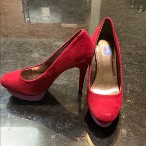 Suede high heels purple/ wine color